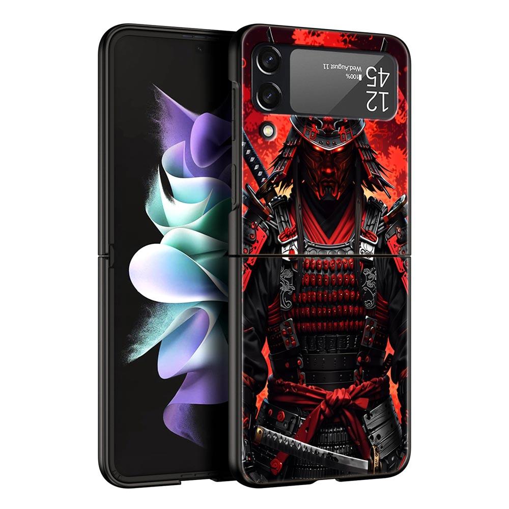 Japanese Bushido Samurai Phone Case For Samsung Galaxy Z Flip3 Flip4 Flip5 Case Shell For Z Flip 3 4 5 6 7 Hard Folding Cover