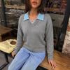 Women's Sweater, Color-Block, Long Sleeve for Fall and Winter