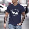 Summer Round Neck Funny Cat Pattern Printed Top Fashionable Casual Pure Cotton Short Sleeved Men's T-shirts