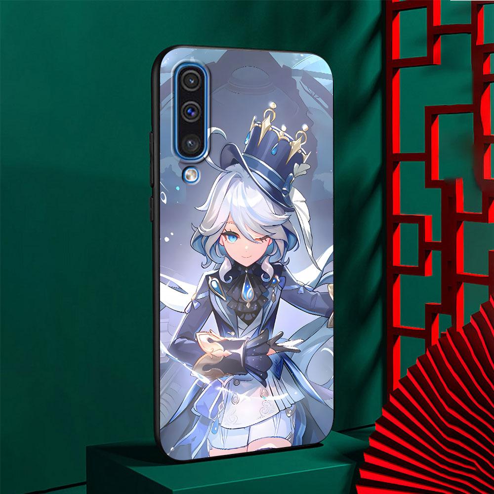 Cute Furina Genshin Impact Case for Samsung Galaxy A10s A50 A50s A02s A03s A20 A30 A20e A70 A70s A20s A30s A10 Black Phone Cover
