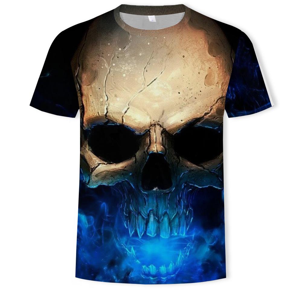 New Skull 3D Digital Printed Casual Men's Short Sleeved T-shirt