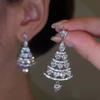 Huitan Sparkling Women Drop Earrings Christmas Tree Design Full Shiny CZ Aesthetic Festival Accessories Party Jewelry for GiftGood Product