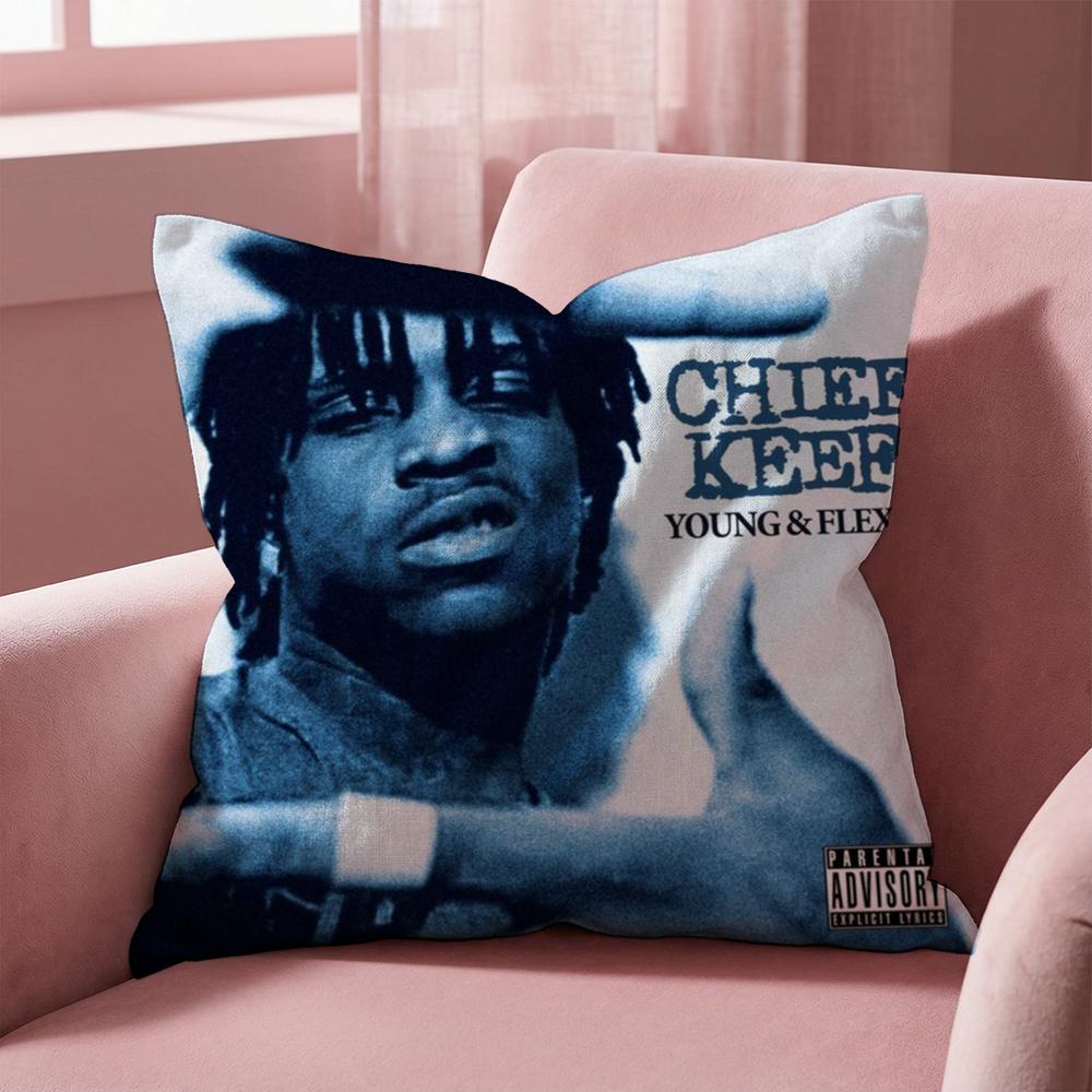 C-Chief Keef SINGER Cushion Cover Multi-Scene Pillow Cover for Home & Car - Reversible, Soft & Durable for Daily Use