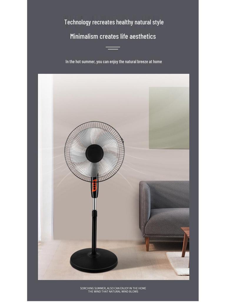 Quiet Electric Standing Fan with Remote - High Power for Home, Office, or Dorm