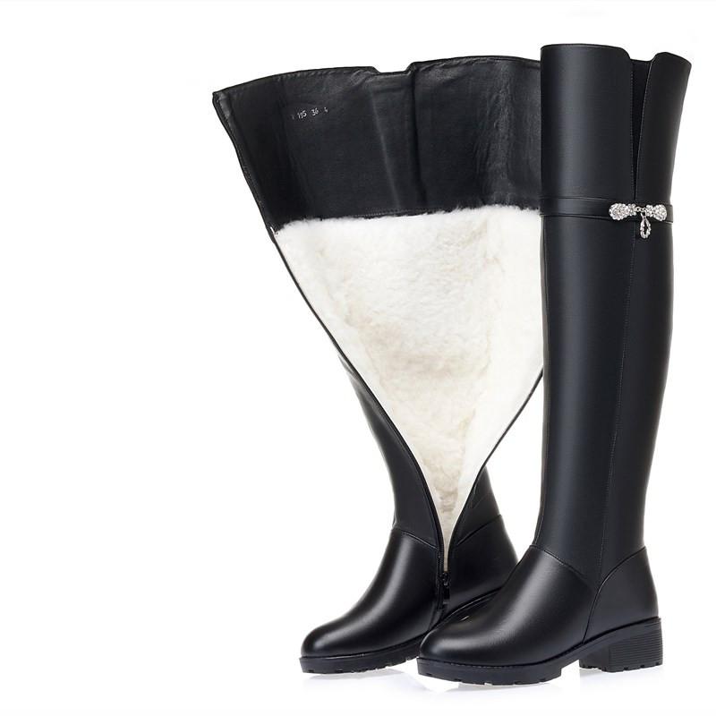 Fashion AIYUQI Winter Boots Women Knee High Long Boots Genuine Leather Waterproof Women Thigh High Boots Large Size Women's Boots