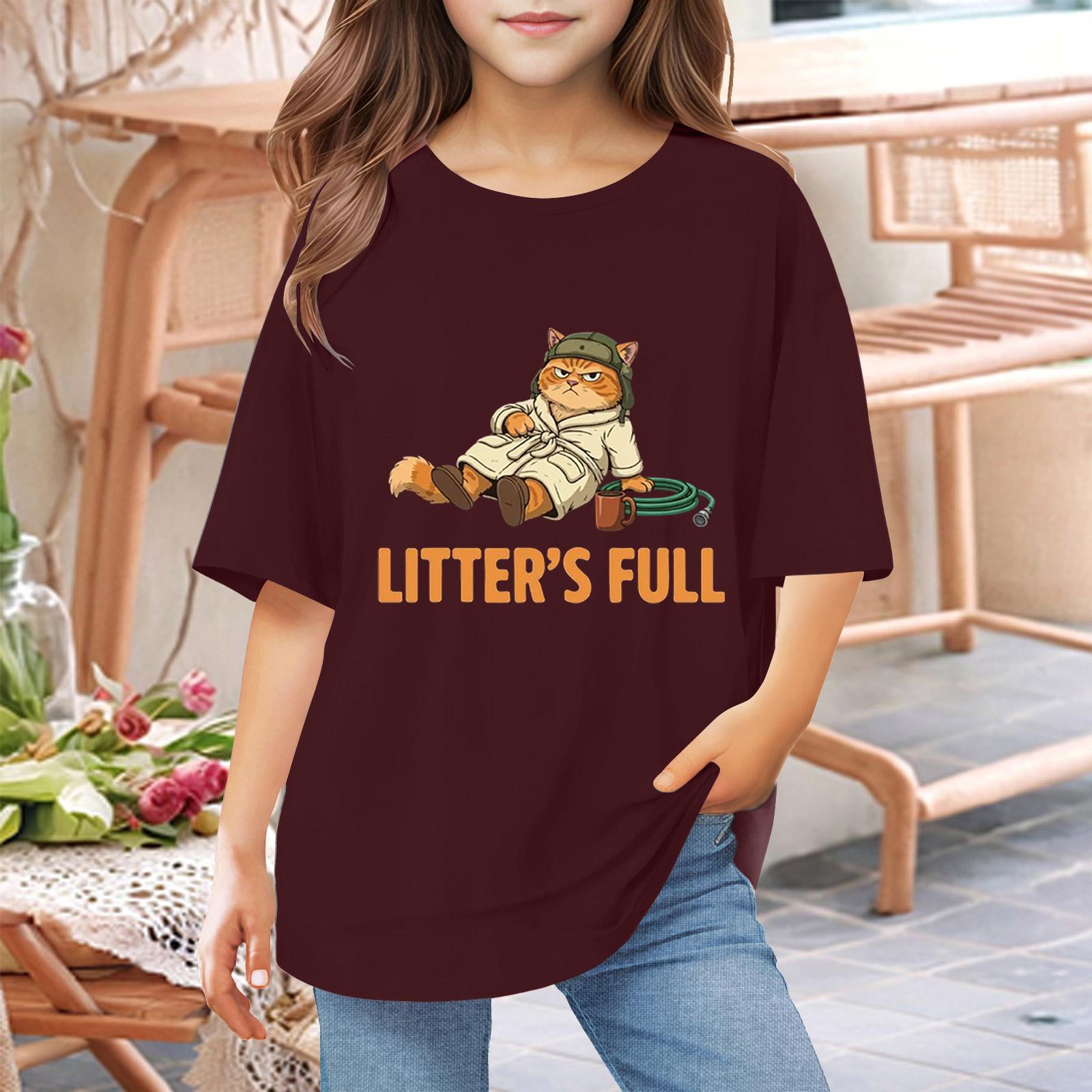 

Футболки для малышей, девочек и мальчиков, детские футболки с короткими рукавами и принтом для мальчиков и девочек 1-12 лет 130 винный