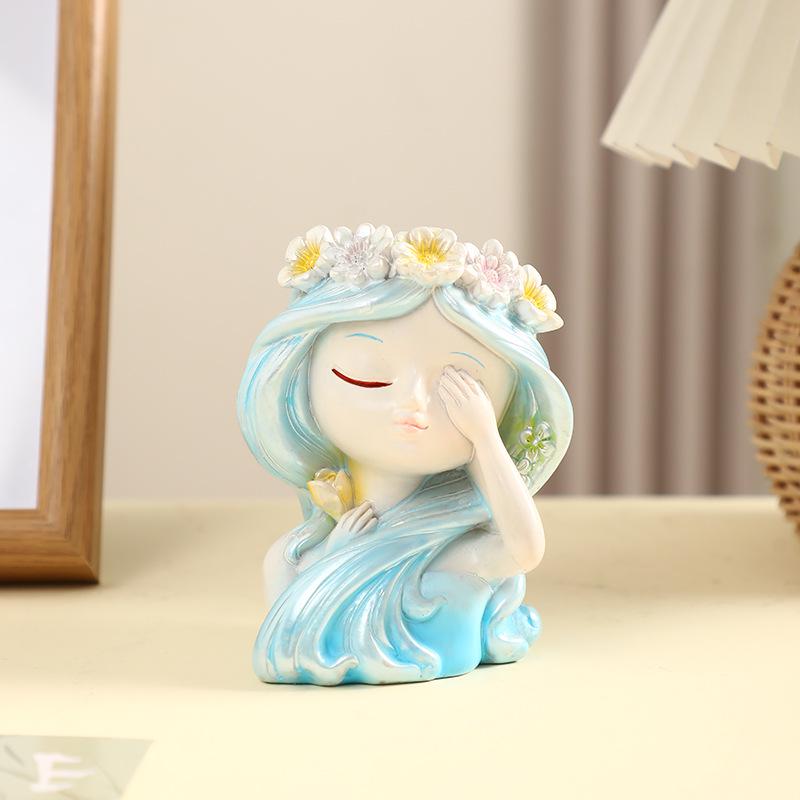 Girl's Flower Simulation Bonsai for Home and Office Decor