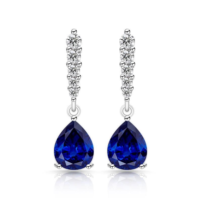 Fashion Classic  925 Sterling Silver Shining Water Drop AAA Zircon Women's Earrings