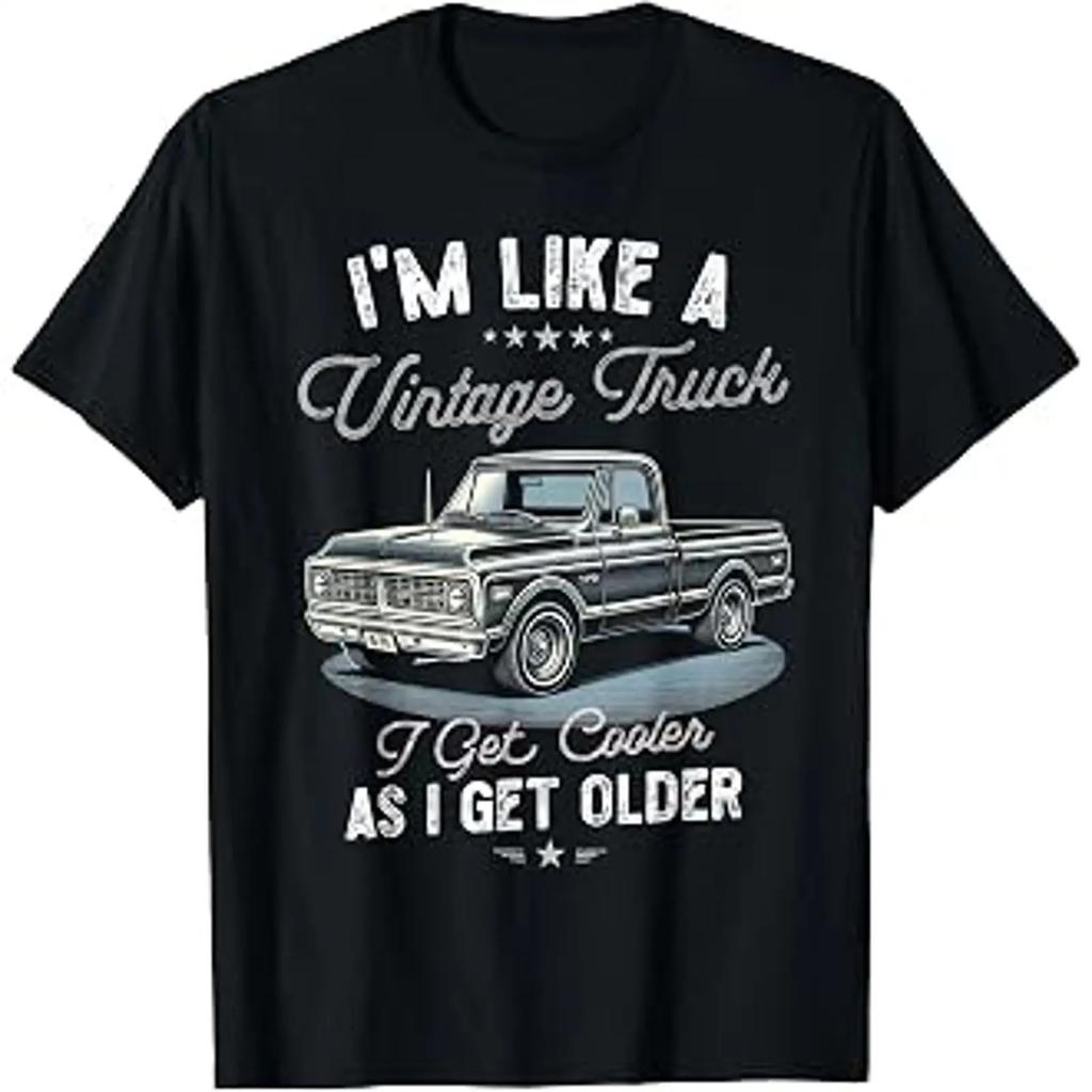 40th 50th 60th Birthday Retro Vintage Truck Car Enthusiast T Shirt Vintage Versatile Unisex Streetwear Fashion Soft