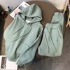 Autumn Winter New Suit Thickened Velvet Pullover Hooded Women's Suit Sports Casual Long Pants Hoodies Two-piece Set