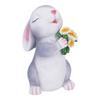 Solar Powered Rabbit Statue Lamp Resin Small Rabbit Ornaments Hold Mushroom/Flowers Mini Rabbit Sculpture Garden Landscape Decor