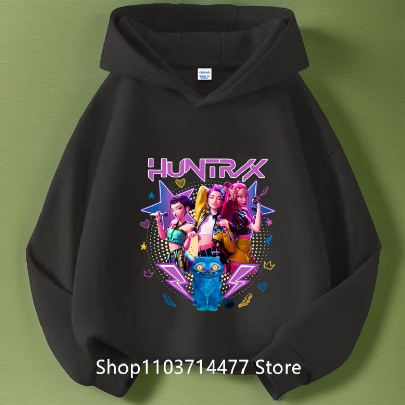 KPop Demon Hunters Huntrix Boys Hoodies Girl Fashion Hoodie Children Casual Pullovers Sweaters Long Sleeves Kids Autumn Clothes