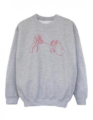Girls Lady And The Tramp Spaghetti Outline Sweatshirt