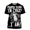 Sommer Muskelmänner T-Shirt verrückter Pinguin neuer Digitaldruck Mode 3D kurzärmelig Harajuku Stil lässiges Street T-Shirt