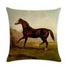 Retro Nostalgische Kunst Pferde-Druck Dekorative Kissenhülle Baumwolle Leinen Haus Auto Sofa Kissenbezug Heimdekoration 45X45cm
