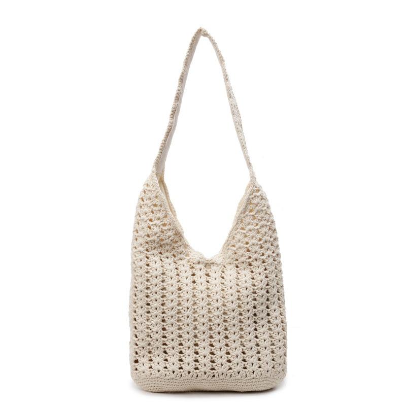 Woven bag women's large-capacity new casual shoulder armpit bag knitted seaside vacation beach bag