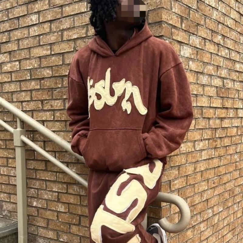 Evropský a americký podzimní a zimní personalizovaný streetový styl high street hip-hopová mikina s výšivkou písmen unisex