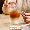High-Temperature Resistant Borosilicate Glass Cup with Flat Bottom, Lid, and Handle - Explosion-Proof for Tea or Milk