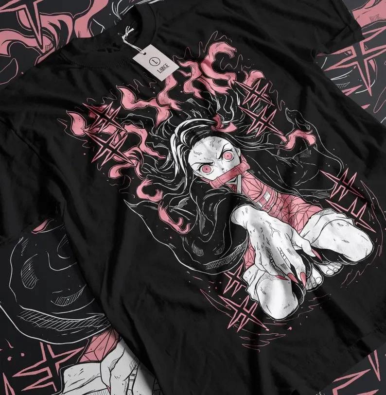 Anime Demon Slayer Nezuko Demon Black TShirt S