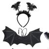 Halloween Costume Set Headband Hair Band Clothes Outfits Tutu Skirt and Wing Festival Theme Party