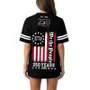 Women V Neck Casual Loose Fit Sports Jersey Top with 250th Anniversary Print Short Sleeve Independence Day Shirt