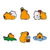 6pcs Cute Cartoon Capybara Enamel Brooch Creative Animal Duck Alloy Lapel Pin Badge Backpack Clothing Hat Accessories