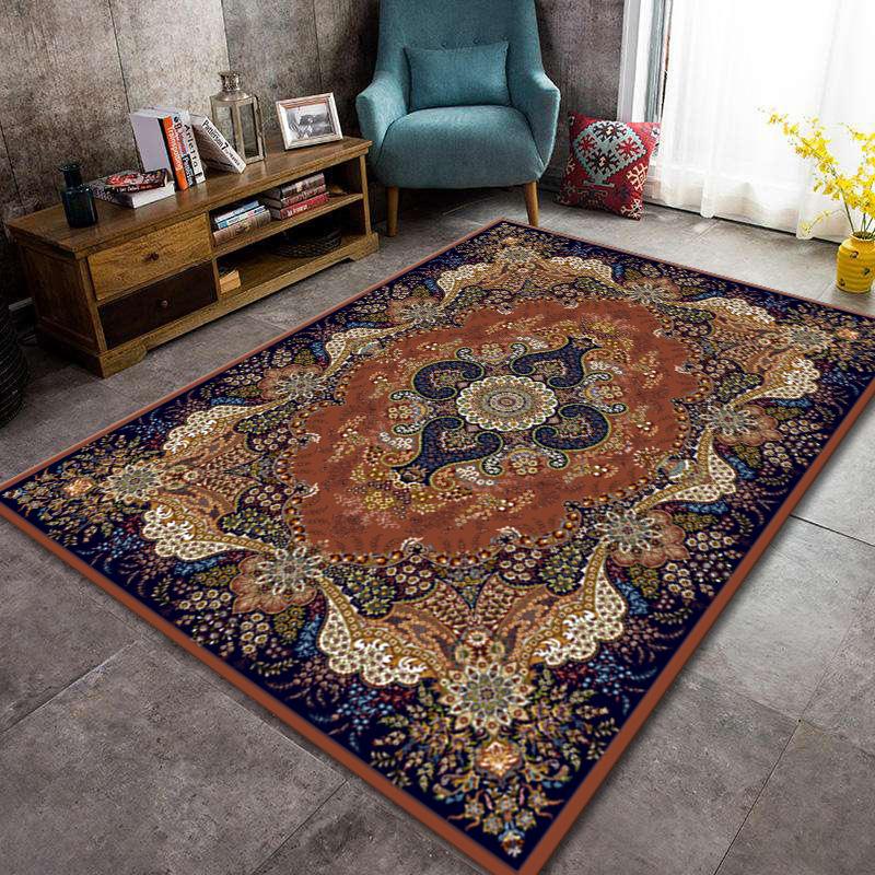 Bosmian Bedroom Splicing Carpet Retro Light Luxury Living Room Coffee Table Floor Mat Turkish Ethnic Style Carpet