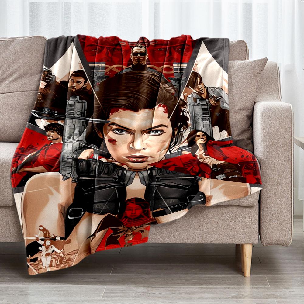 Resident Evil Theme Printed Blanket - Perfect for Couch, Bed, Travel & Outdoor Use | Machine Washable, Cozy & Durable.
