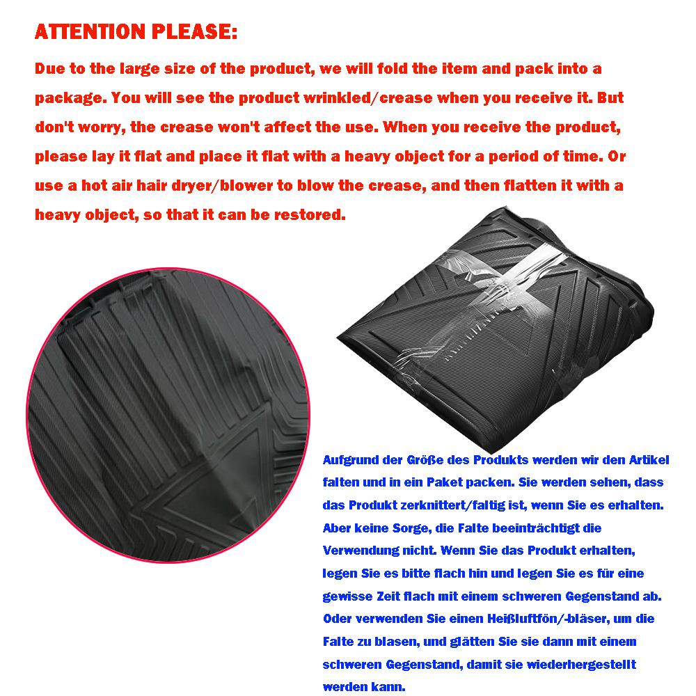 Car Trunk Cargo Liner for Toyota Corolla Cross 2021-2023 (Fits Model Without JBL Subwoofer In Trunk) Protector Cover Floor Mat