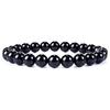 8mm Tiger Eye Crystal & Agate Beaded Bracelet - Handmade Elastic String