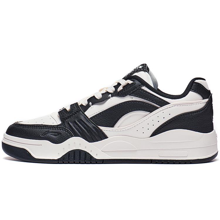 New LiNing Yuebai Anti Slip Wear Resistant Breathable Height Increasing Low Top Skateboard Shoes Men's White Black AGCS251-15