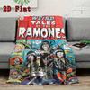 Ramones: Strange Talk 2D Flat Pattern Flannel Blanket High quality All Seasons Warmth and Comfort Perfect for Christmas Gifts.
