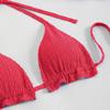 2025 Trendy Solid Color Sexy Halter Bikini Three-Piece Set