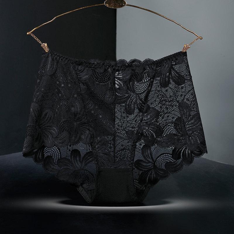 Large size Panties Sexy Lace underpants Large size Hollow out Cotton crotch briefs High waist boyshorts