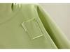 German Velvet Women's Half Turtleneck Pocket Top - Thick, Warm, Slimming, and Versatile Two-In-One for Autumn/Winter.