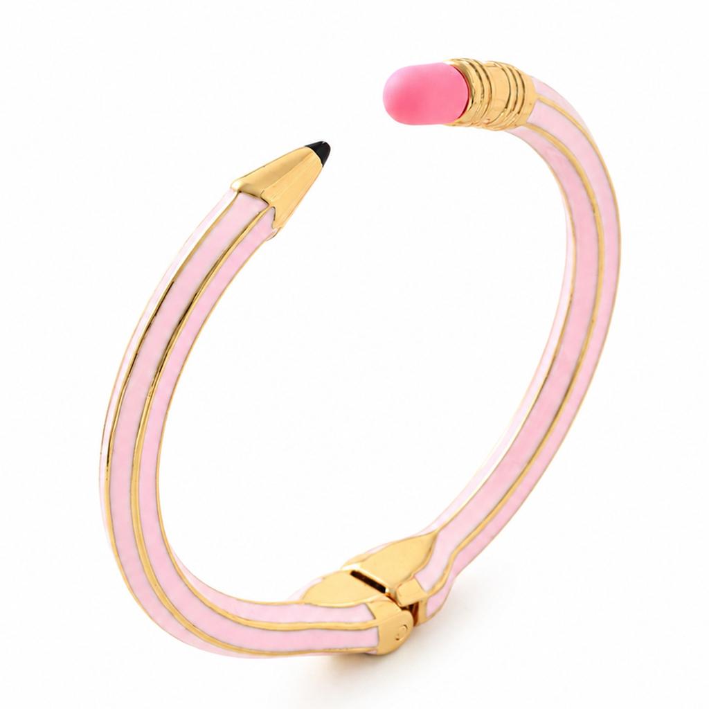 Best-selling enamel pencil rubber spring bracelet, personalized creative fashion line colored diamond graduation season bracelet for women