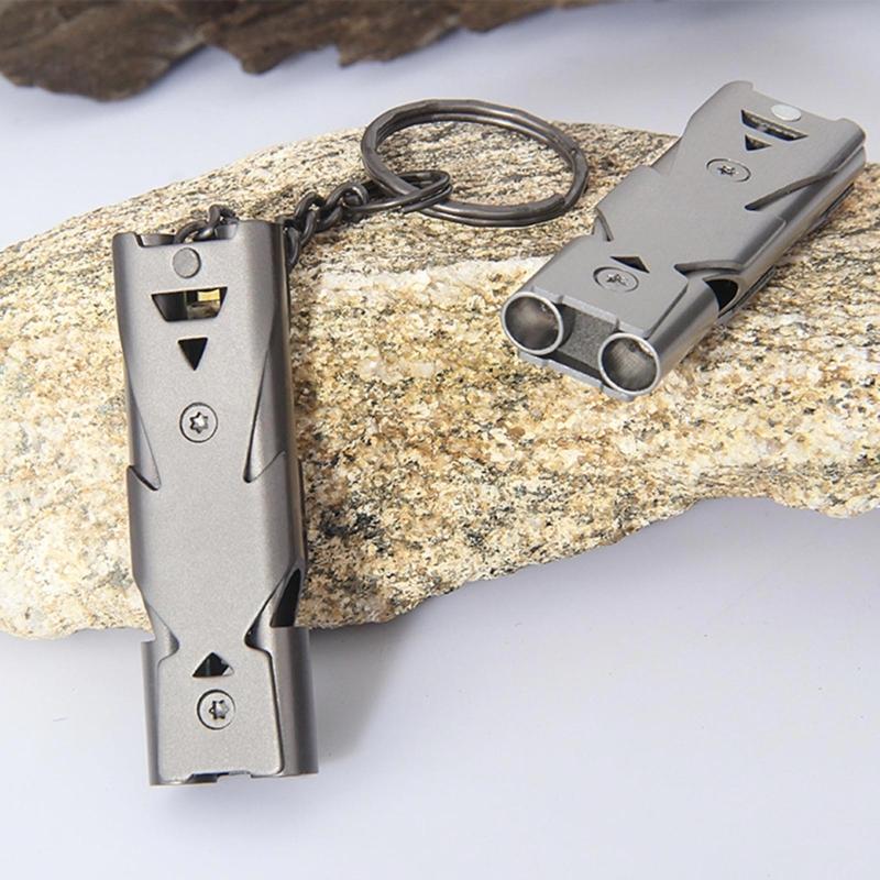 2 Pcs Emergency Whistles Portable Double Tube Whistles Outdoor Survival Whistles