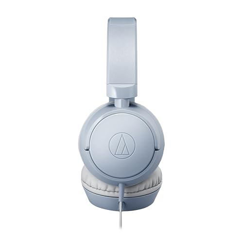 Audio-Technica ATH-S120C On-Ear Wired Headphones 1.2m USB Type-C Microphone Lightweight Compact Blue Gray for Web Conferences iPhone iPad PC Windows