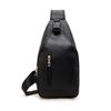 Simple and Fashionable Casual Solid Color PU Multifunctional USB Charging Zipper Man's Chest Bag Crossbody Bag for Commuting