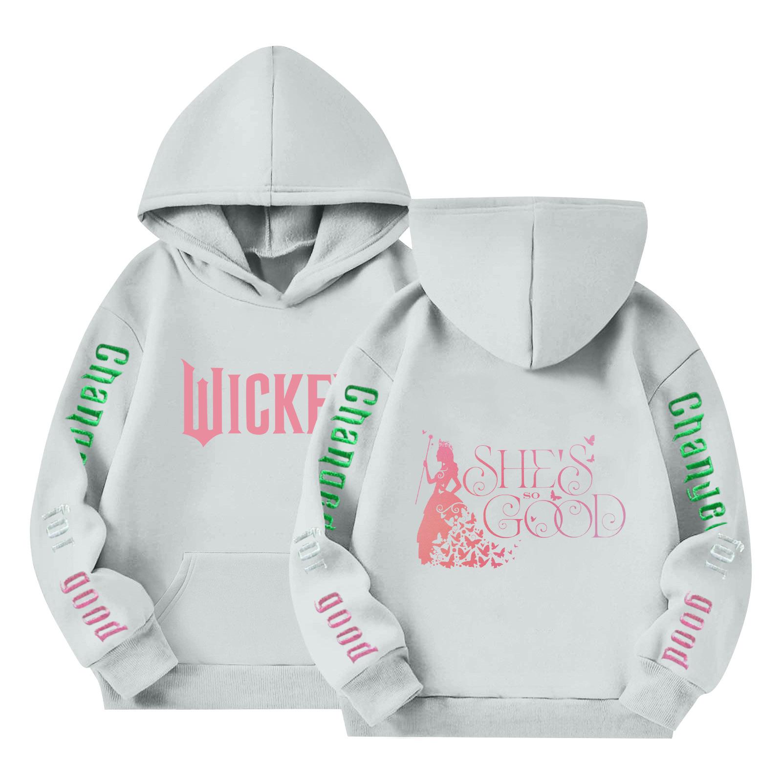 

Детский пуловер с длинным рукавом, свободного кроя, с принтом букв, капюшоном на шнурке 160