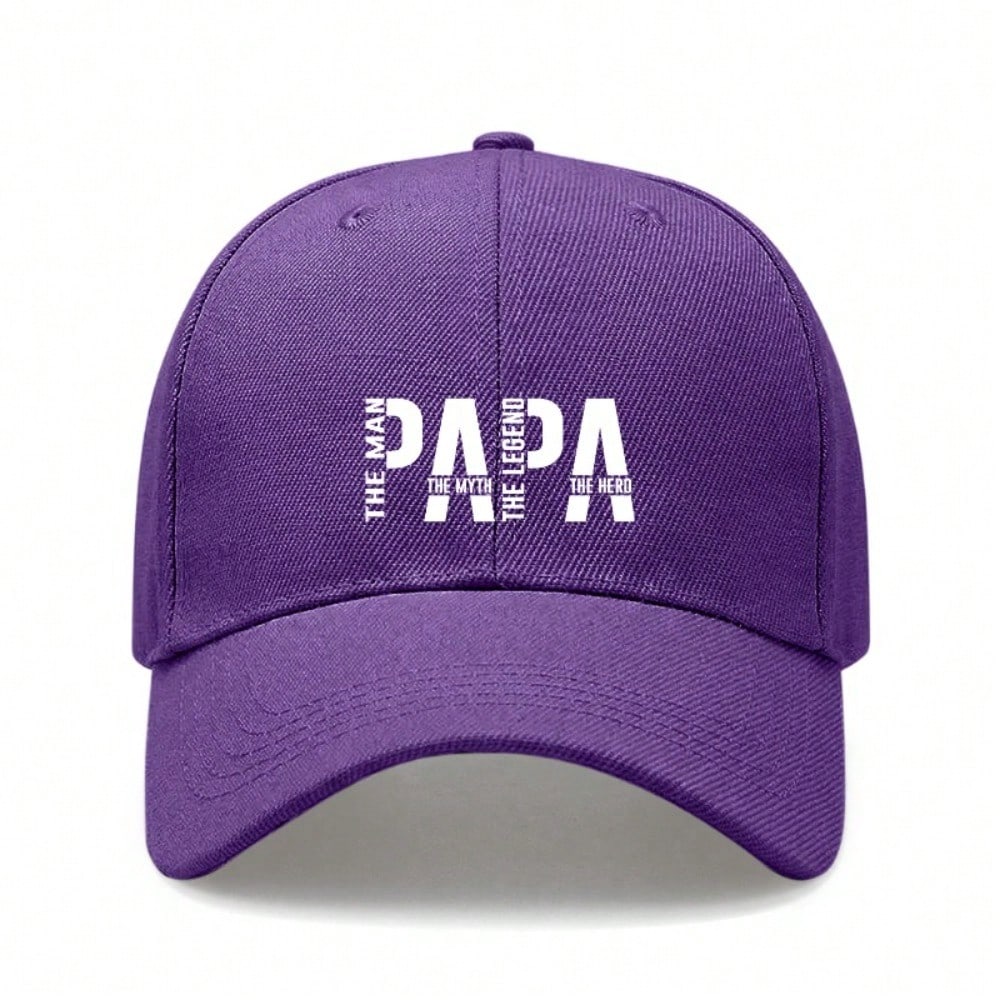 [Papa Dad Hat] Light Beige Polyester Adjustable Breathable Casual Baseball Cap For Men Father's Day Gift