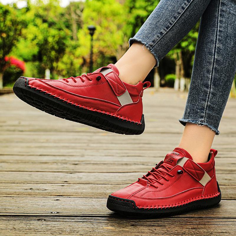 Fashio Damen Freizeitschuhe Atmungsaktiv Reise Ballerinas Geeignet für Outdoor-Aktivitäten Wandern Spazierengehen Herbst Leder Slipper