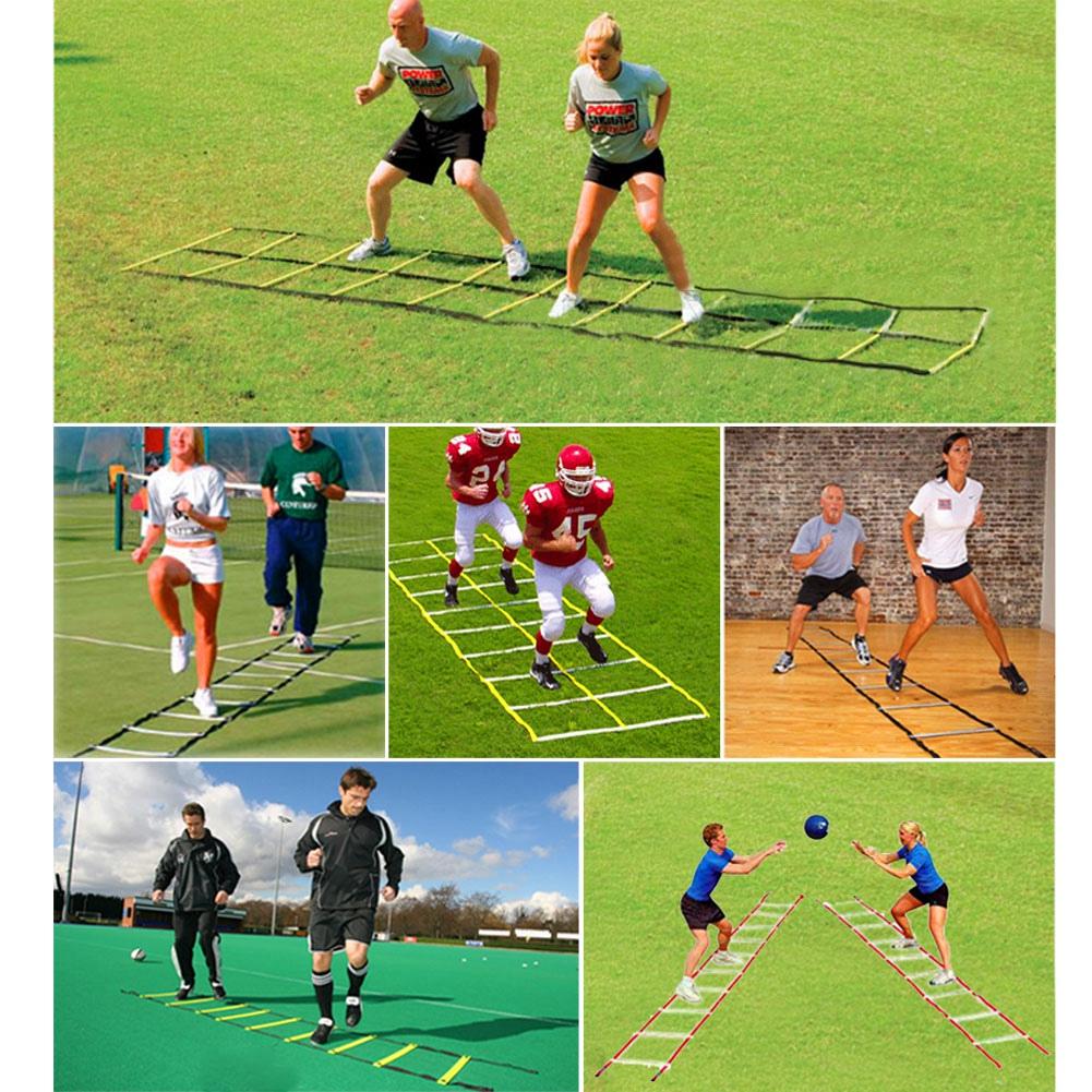 Kit Scară de Antrenament Viteză Agilitate 12 Trepte Plate Ajustabile și 10 Conuri (Galben portocaliu) pentru Fo