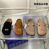 Vintage Boken Semi-drag 2025 Autumn New Suede Cork Flat-soled Muller Shoes Bag Head Slippers Boken Shoes Outside