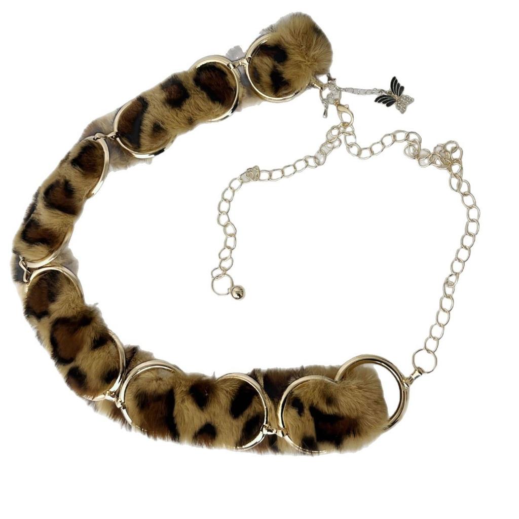 Sexy Leopard Print Plush Waist Chain, Plush Waist Chain, New Style Pants Chain for Millennial Girls
