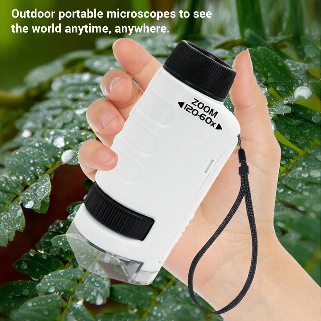 60X to 120X Portable Microscope HD Optical Lens Handheld Pocket Microscope for Daily Observation