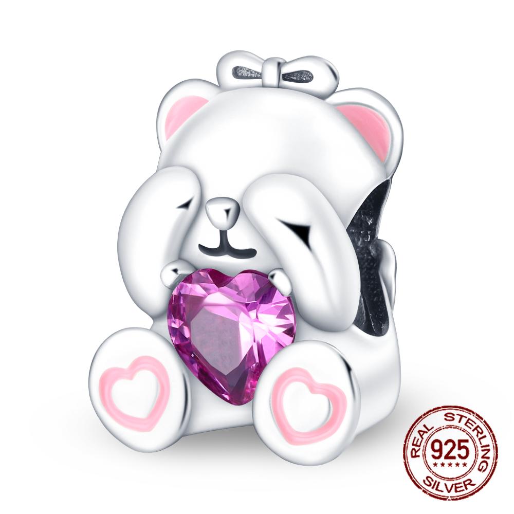 925 Sterling Silber Lila Perlen Blume Schmetterling Hänge Charm Passend 4MM Lochdurchmesser Armband Halskette 925 Schmuck Geschenkherstellung