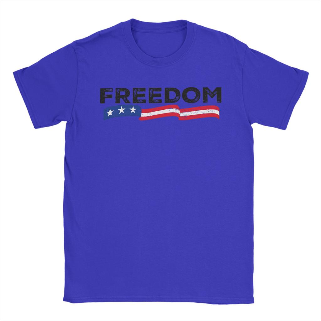 Freedom Turning Point USA T-Shirt Summer Hip Hop T-Shirts Man Pure Cotton O Neck Oversized Clothing Short-Sleeved Classic Tshirt