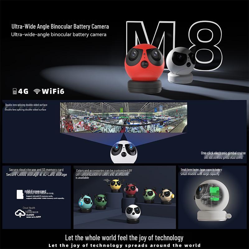 Dual Lens Indoor Baby Monitor with Remote Alarm and Wide Angle Camera