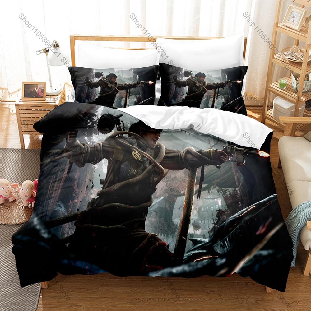 Remnant From the Ashes Pattern Duvet Cover + 2 Pillowcases, Stylish Soft Bed Linens for Game Lovers